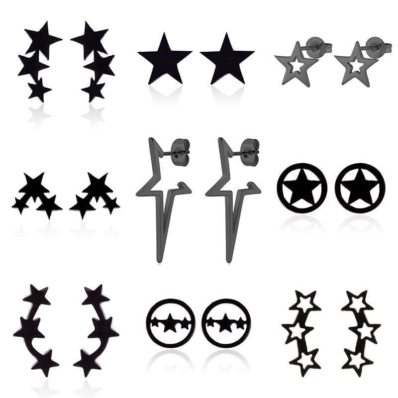 Body Jewelry Surgical Steel - Fashion Simple Small Star Black Stud