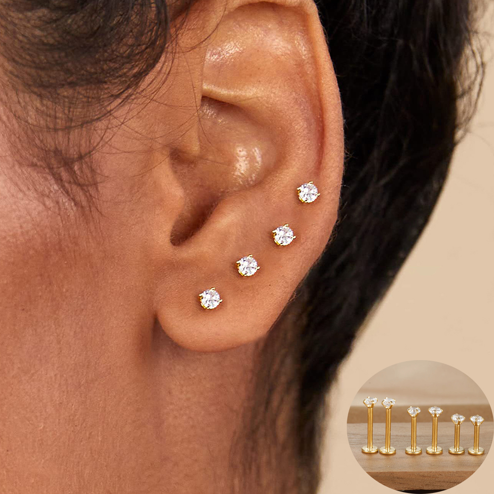 Body Jewelry Surgical Steel - Labret Tragus Stud Earring 16G Surgical
