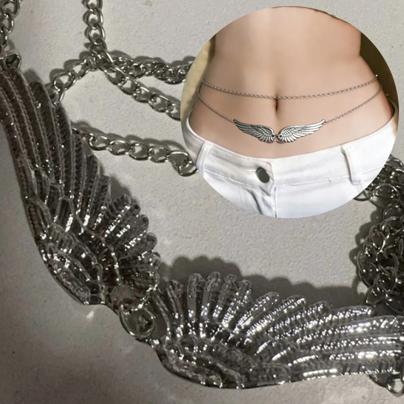 Body Jewelry Waist - Double Layer Wings Angel Waist Chain