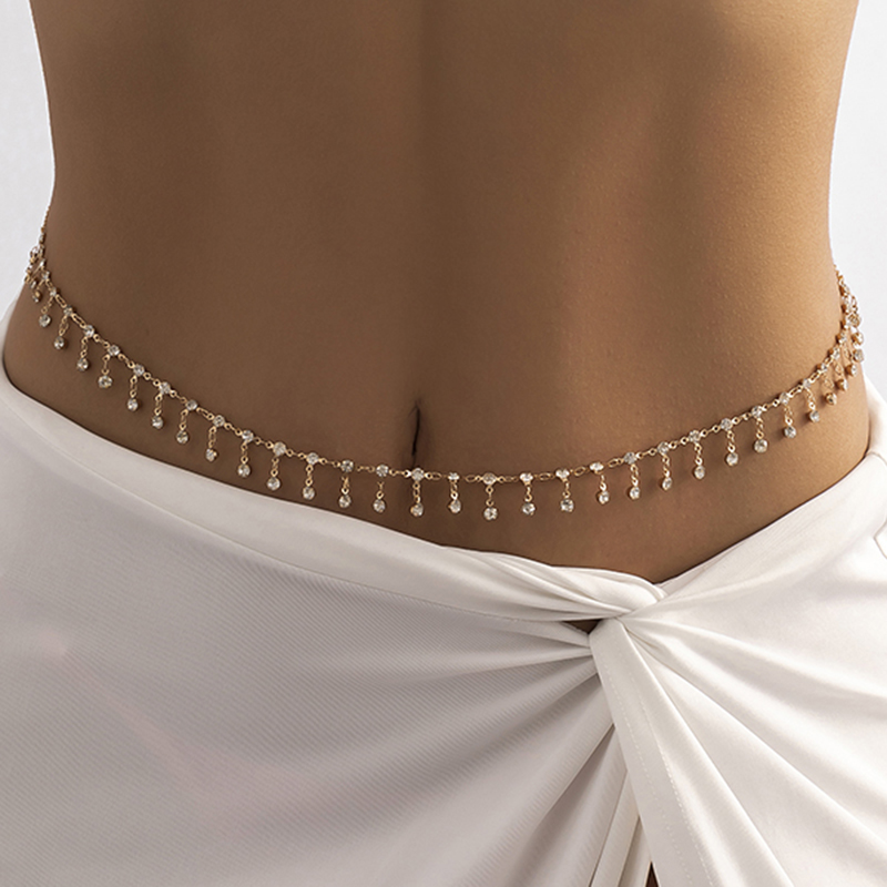 Body Jewelry Waist - New Fashion Punk Rhinestone Tassel Belly