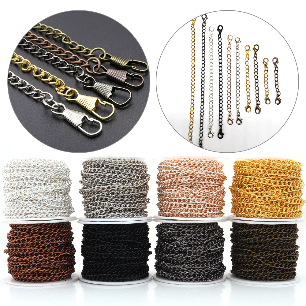 Body Jewelry Chain - 10yards/roll Flat 2-6mm Extension Thin Chain