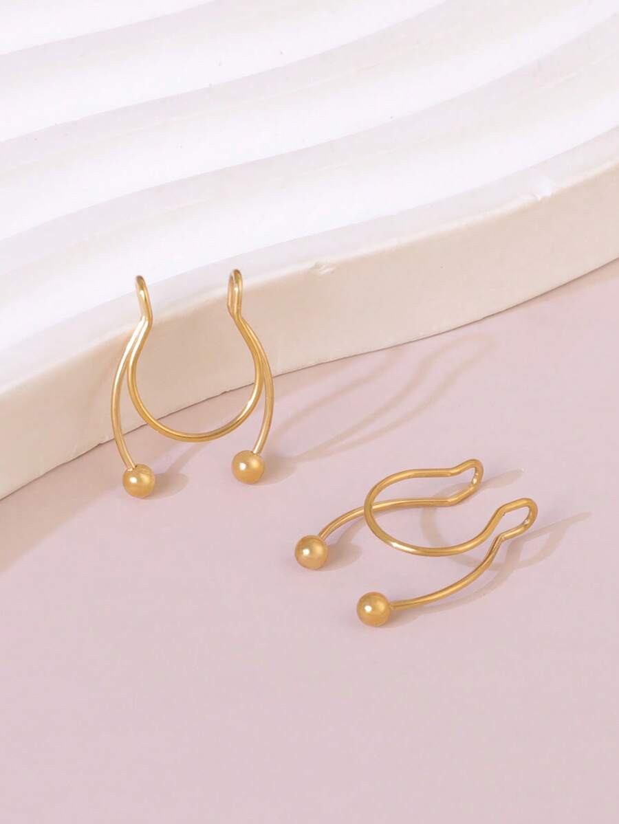 2pcs Stainless Steel Clip-On S - Body Jewelry Lip Ring avaliação e preço