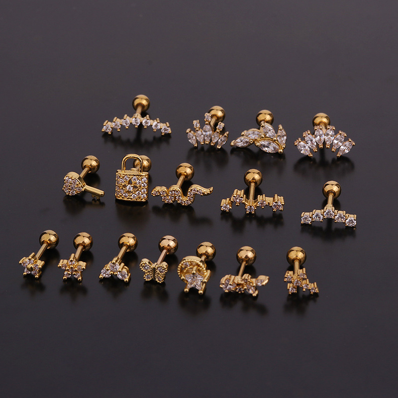16G Stainless Steel Floral/Sna - Body Jewelry Surgical Steel avaliação e preço
