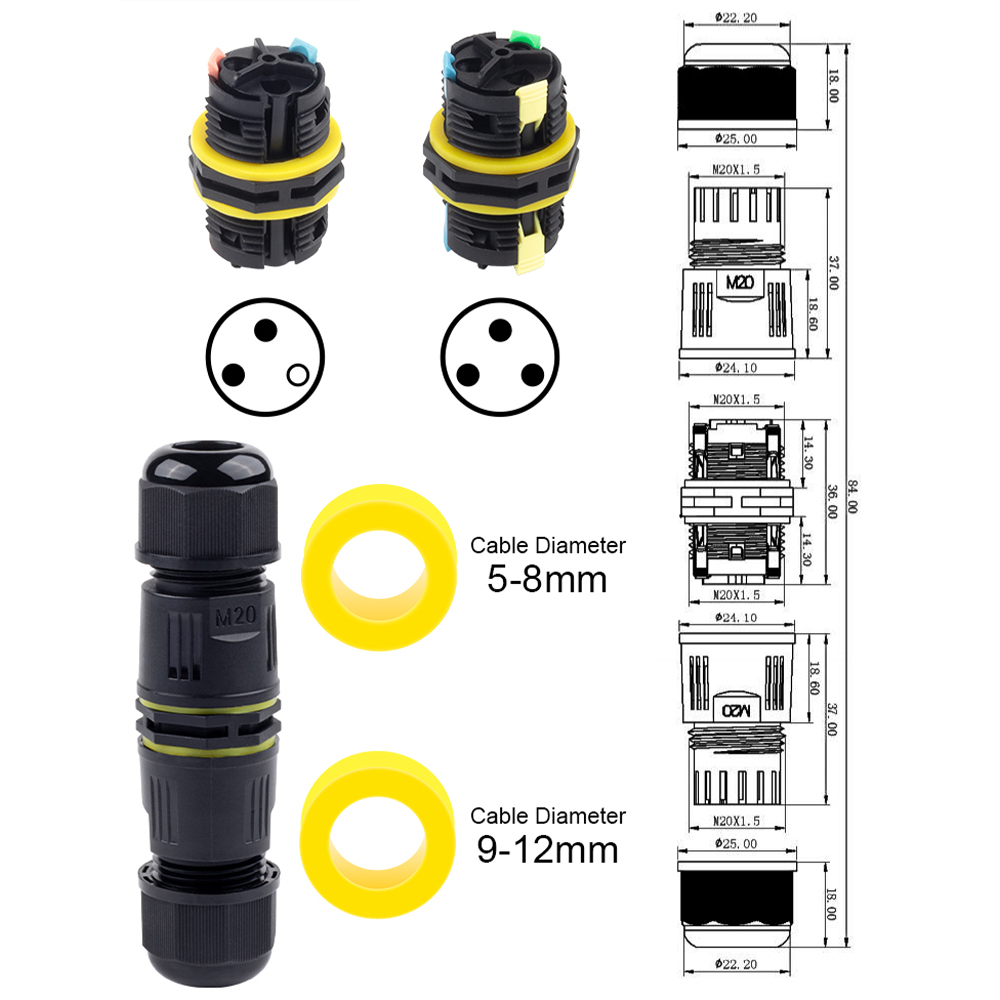 1PCS IP68 M20 Adapter Wire Con - Threadless Push Pin avaliação e preço