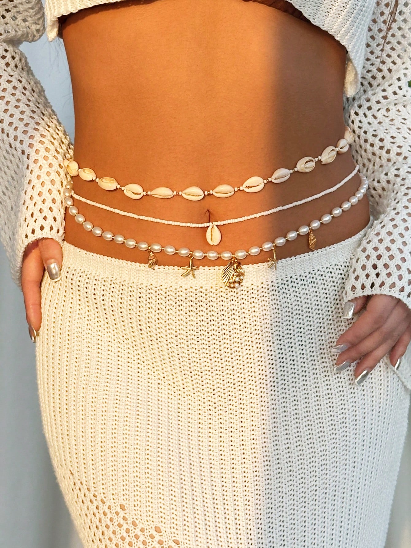3pcs Multilayer Bohemian Beach - Body Jewelry Waist avaliação e preço