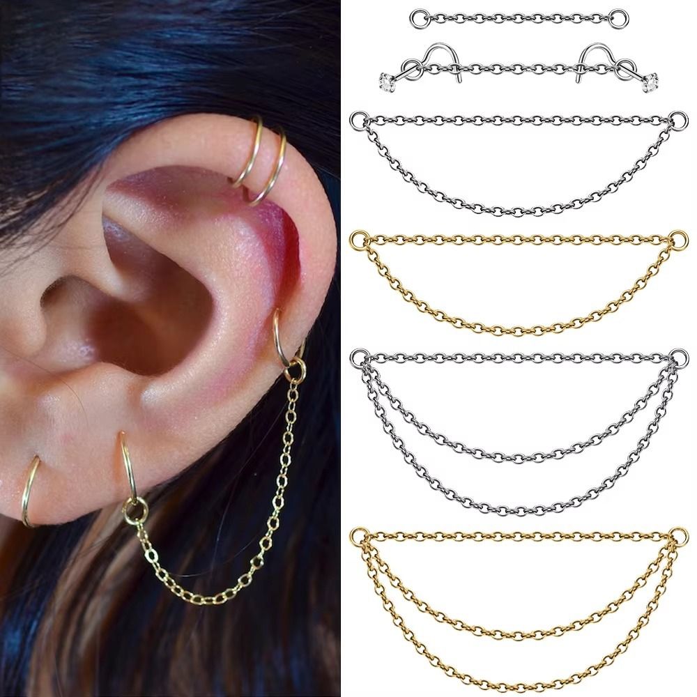 Fashion Titanium Nose Chain Th - Body Jewelry And Piercing avaliação e preço