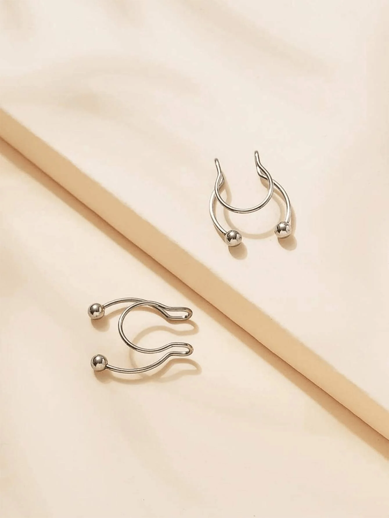 2pcs Stainless Steel Clip-On N - Body Jewelry And Piercing avaliação e preço