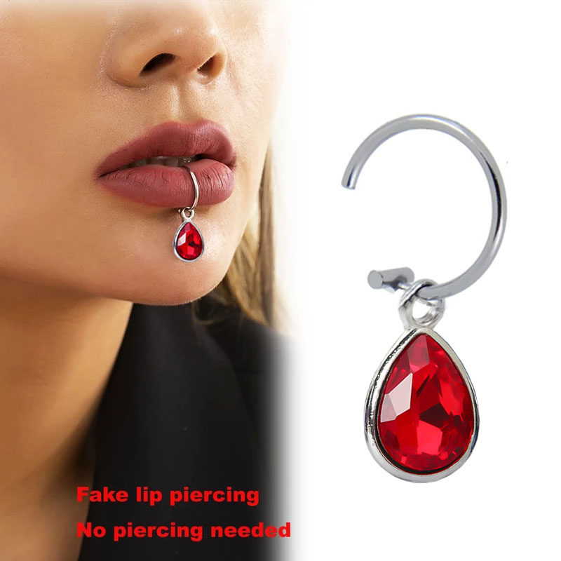 1Pc Fake Piercing Lip Clip Per - Body Jewelry Lip Ring avaliação e preço