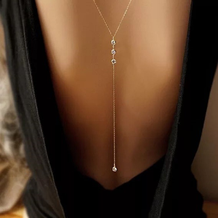 New Rhinestone Sexy Women's Ba - Body Jewelry Back avaliação e preço