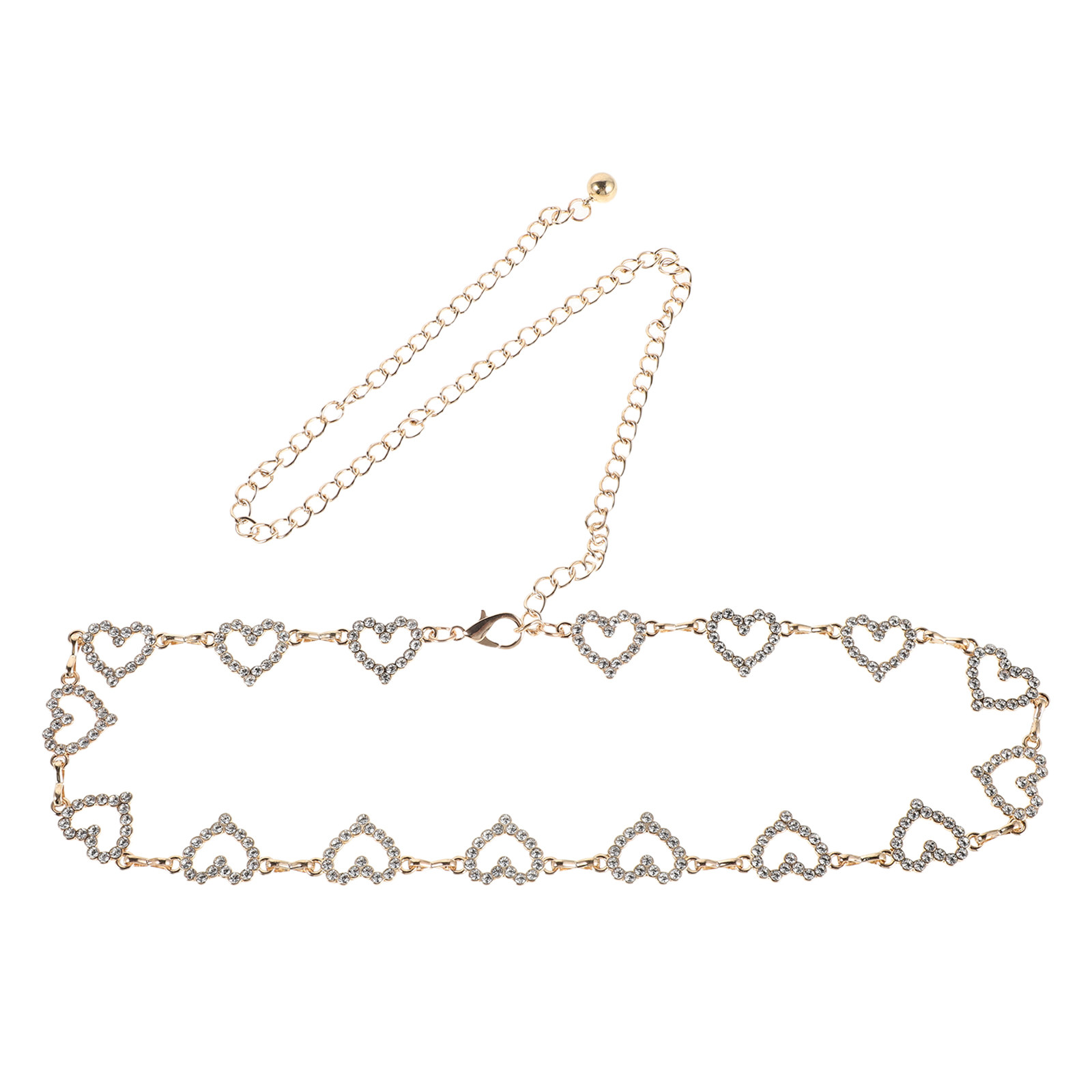 Women Heart Rhinestone Waist C - Body Jewelry Waist avaliação e preço