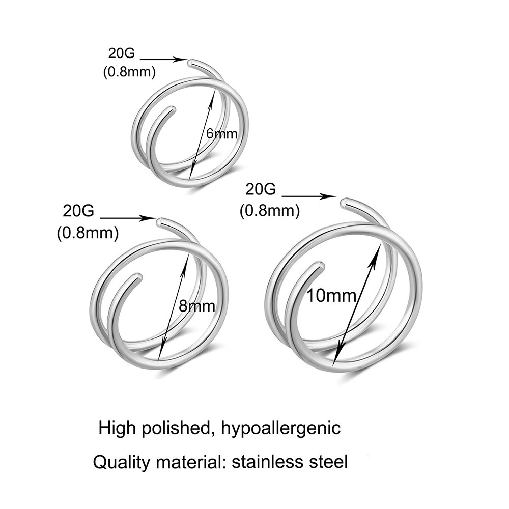 1PC Stainless Steel 316 Double - Body Jewelry Nose avaliação e preço
