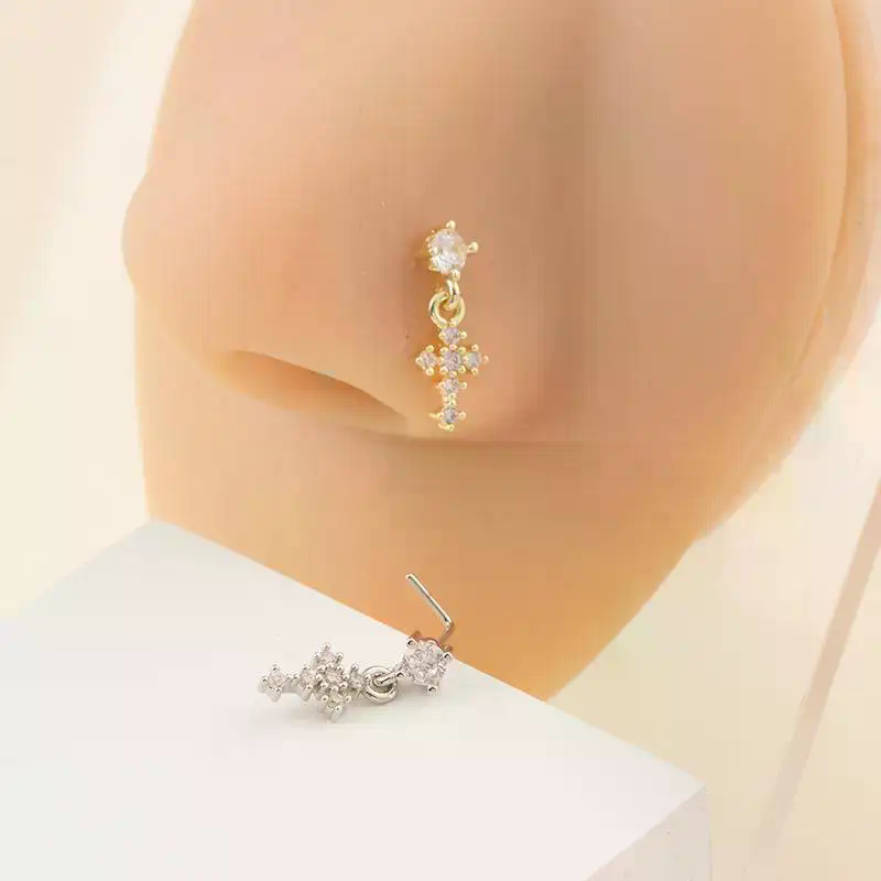 Dangle Nose Rings For Women Cr - Body Jewelry And Piercing avaliação e preço