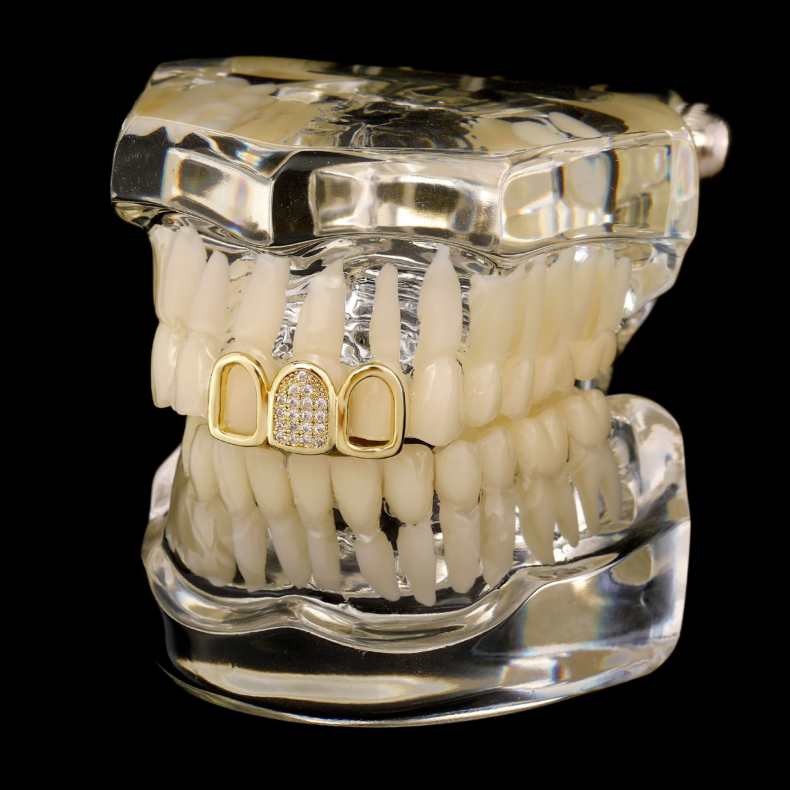 Rhinestone Teeth Cover Gold Pl - Body Jewelry And Piercing avaliação e preço