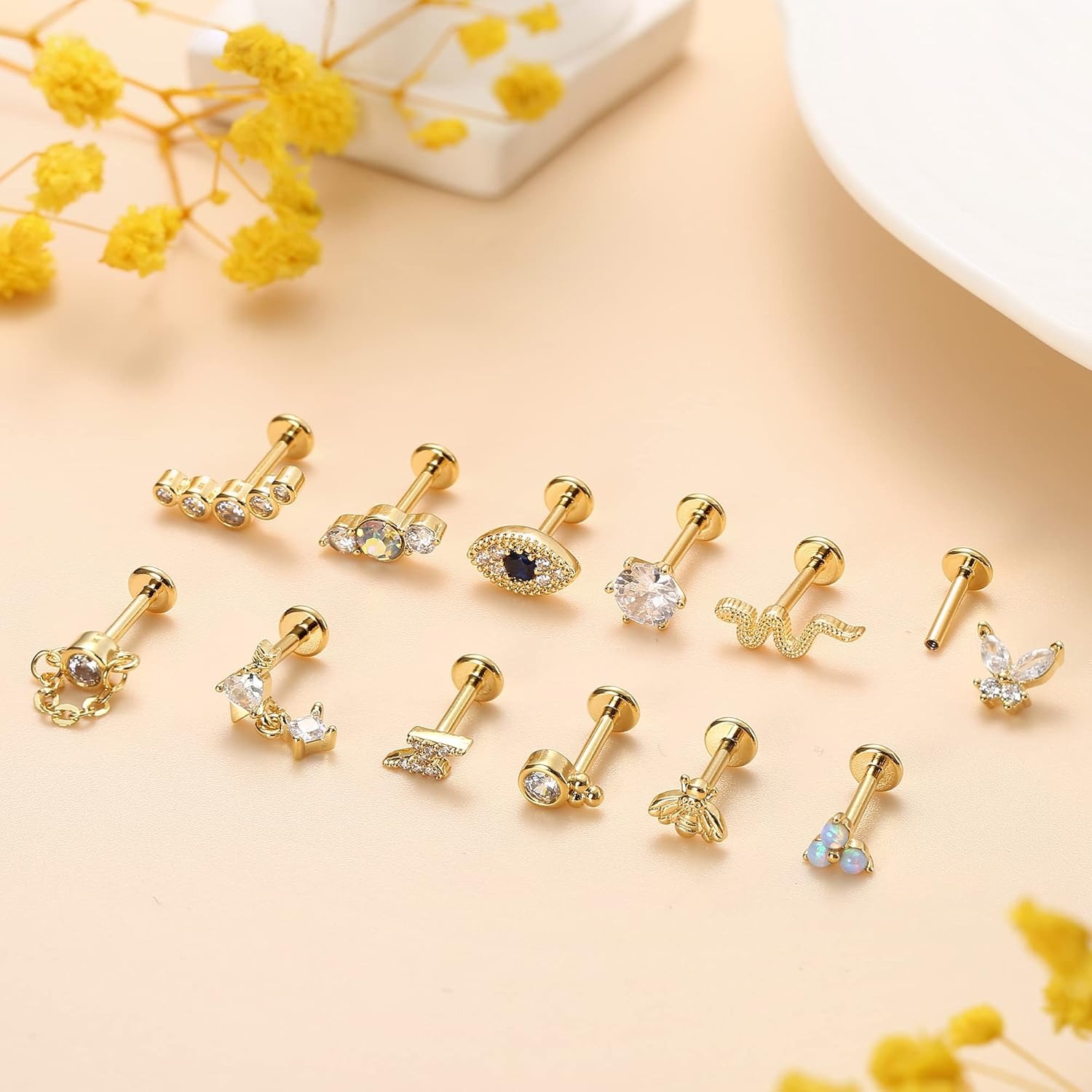 Bobisty 1Pc Cartilage Earrings - Body Jewelry Surgical Steel avaliação e preço