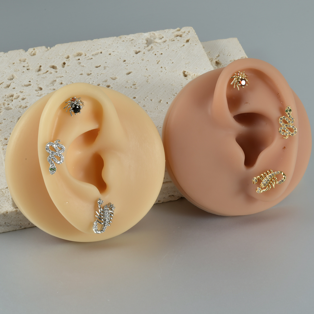 1pc Surgical Steel Zircon Spid - Body Jewelry Surgical Steel avaliação e preço
