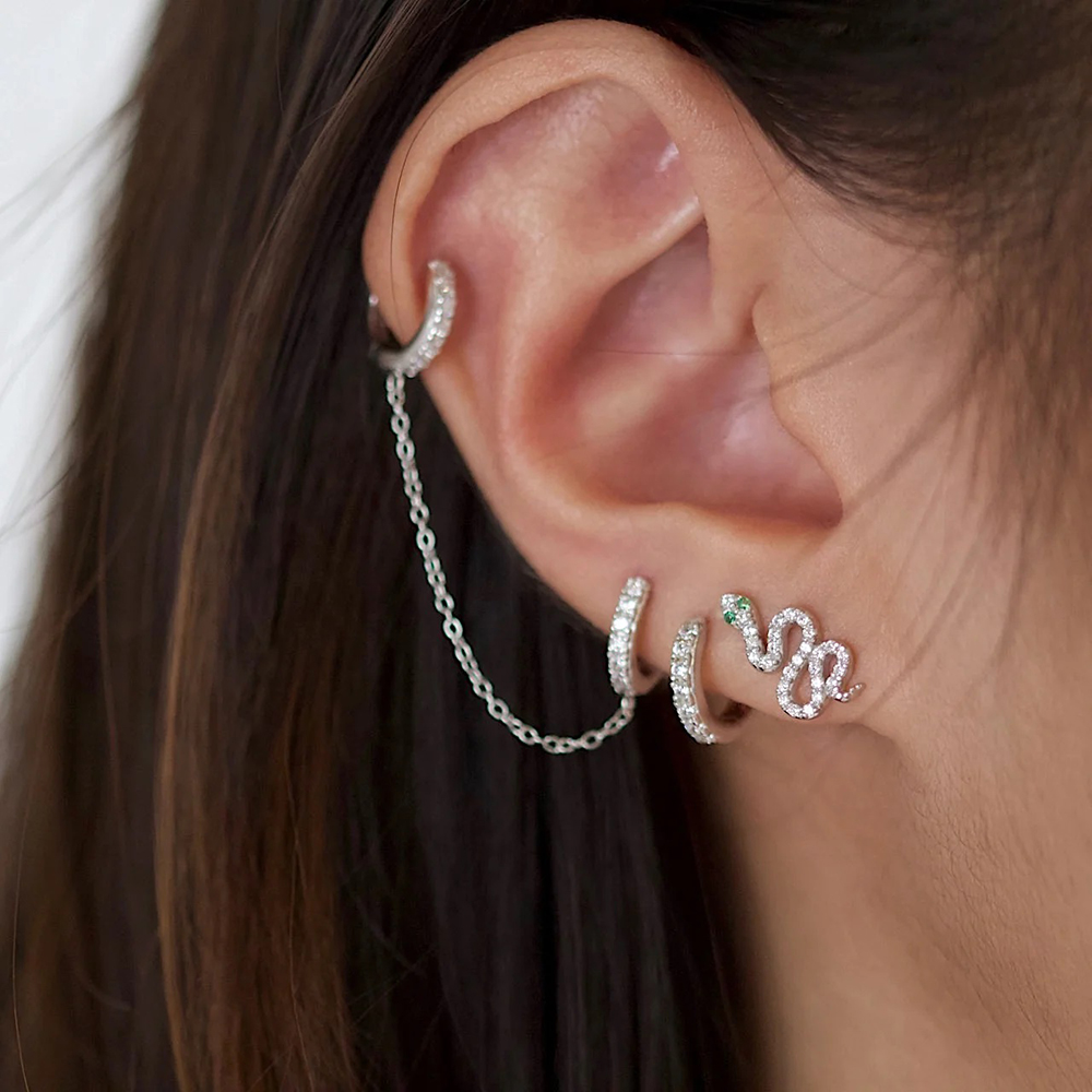 1pc Surgical Steel Zircon Spid - Body Jewelry Surgical Steel avaliação e preço