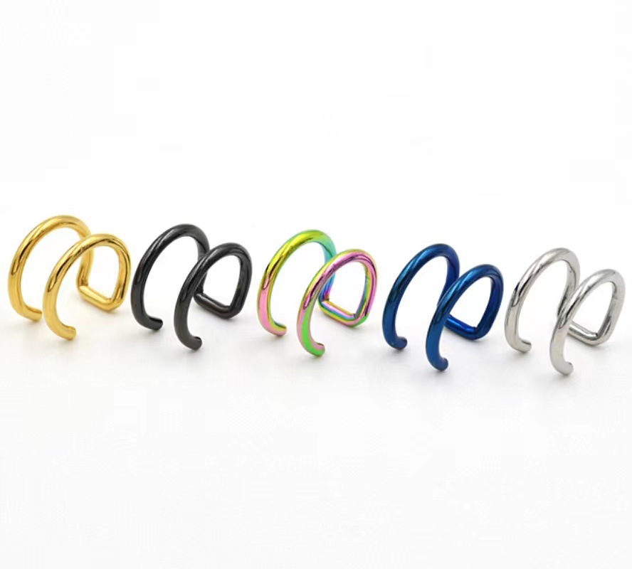 2Pcs 316L Stainless Steel Clip - Body Jewelry Lip Ring avaliação e preço