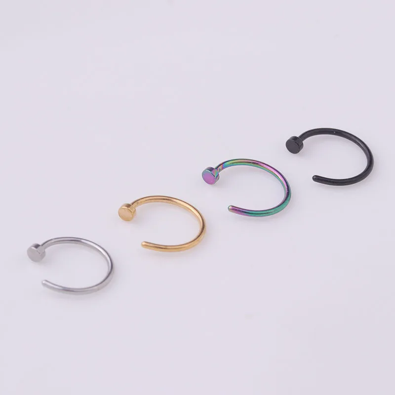 5pcs/lot 20G Nose Ring Hoop, 6 - Body Jewelry Surgical Steel avaliação e preço