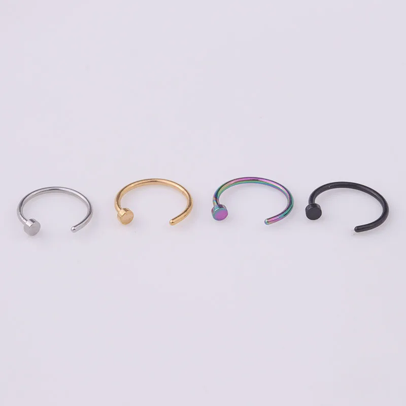 5pcs/lot 20G Nose Ring Hoop, 6 - Body Jewelry Surgical Steel avaliação e preço