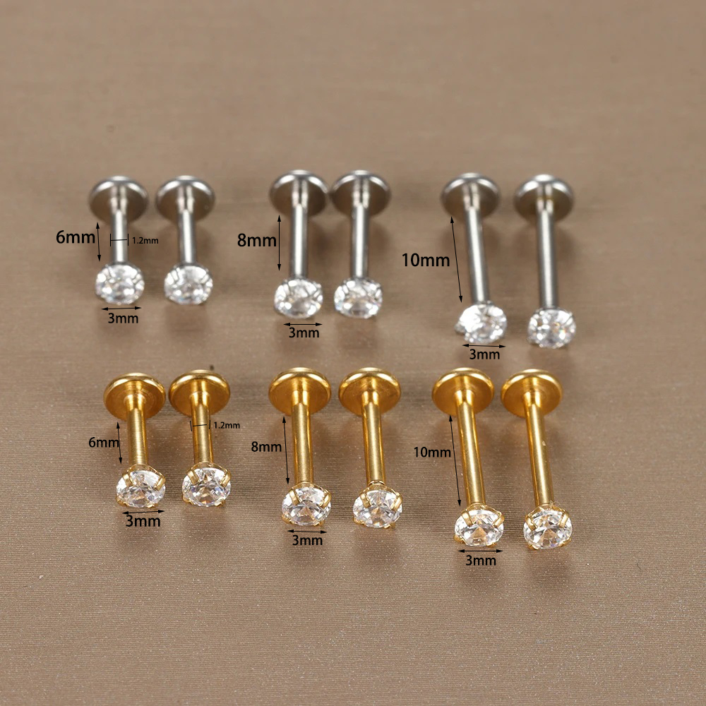 Labret Tragus Stud Earring 16G - Body Jewelry Surgical Steel avaliação e preço