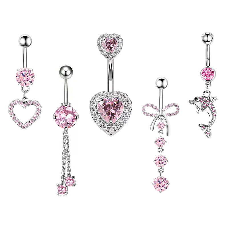 1PCS Pink Crown Belly Button R - Body Jewelry And Piercing avaliação e preço