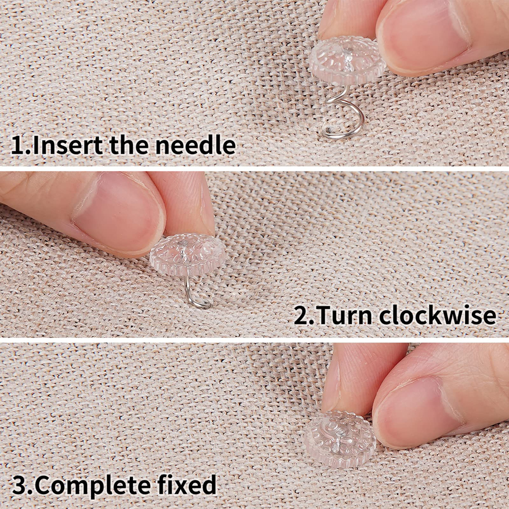 20/40/50Pcs Clear Twist Pins B - Threadless Push Pin avaliação e preço