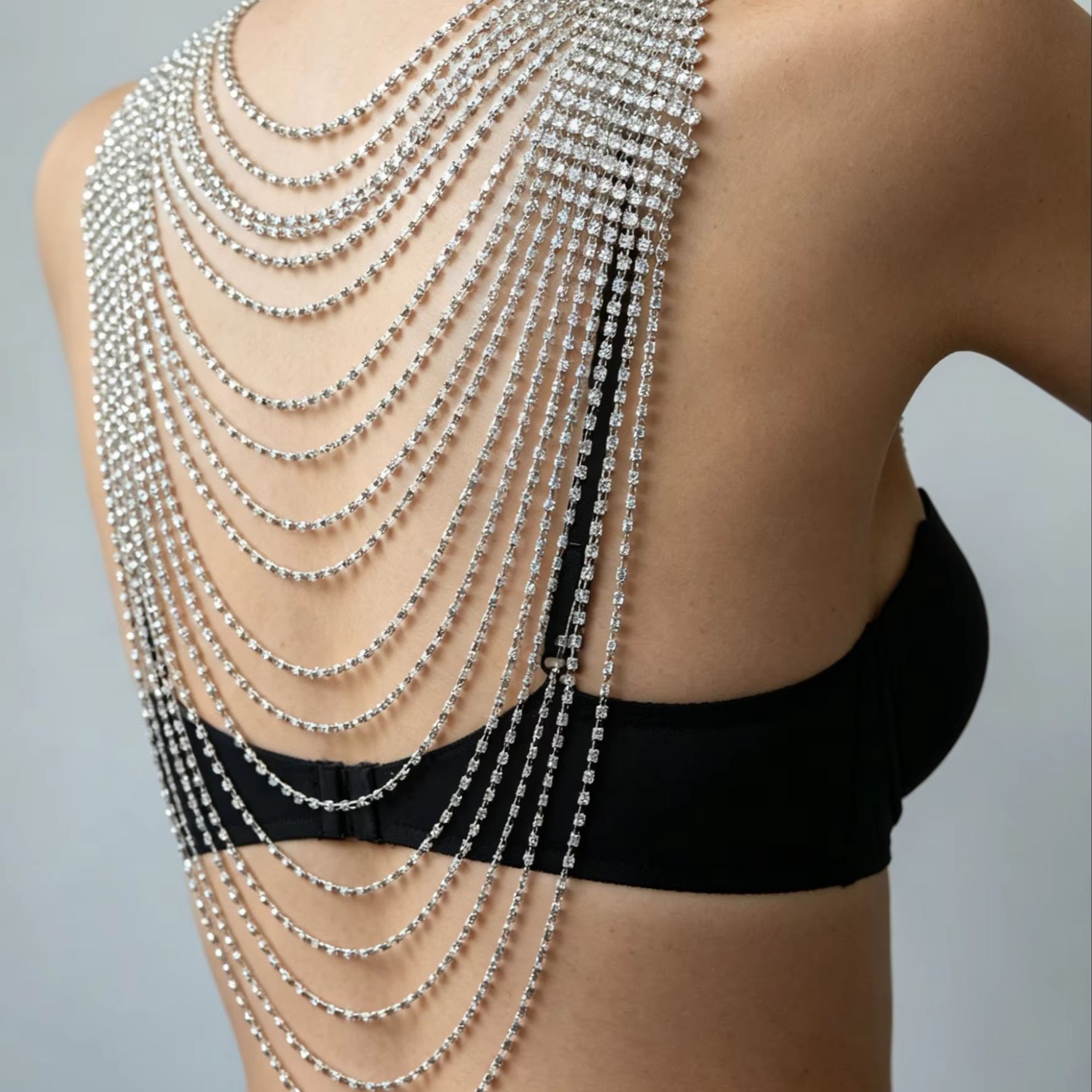 Stylish Multi-Layer Body Chain - Body Jewelry Back avaliação e preço