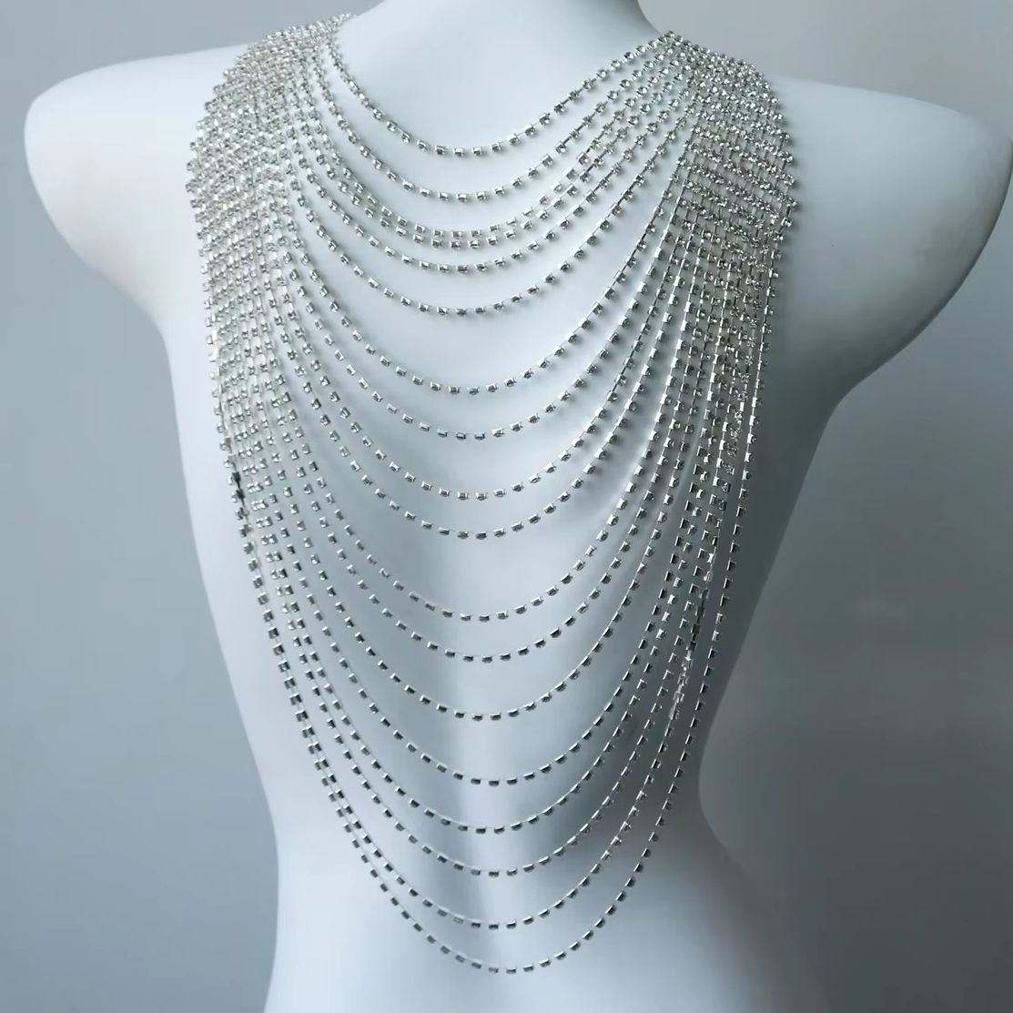 Stylish Multi-Layer Body Chain - Body Jewelry Back avaliação e preço