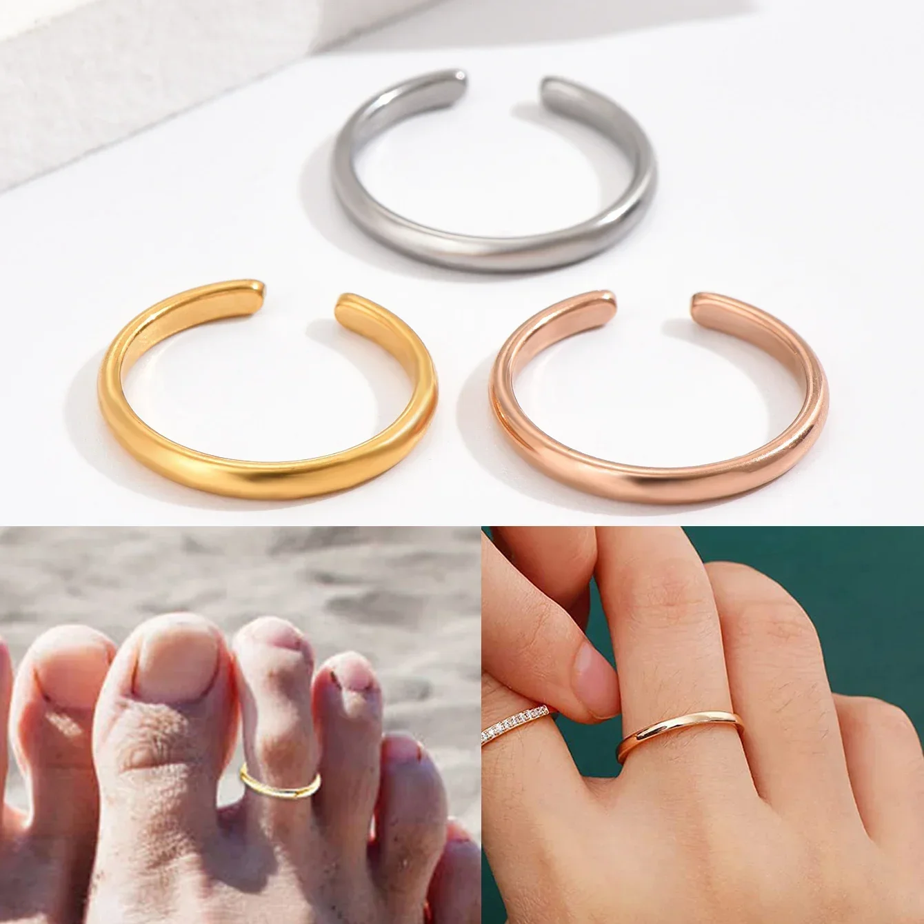 1PC Toe Rings for Women Adjust - Body Jewelry Hoops avaliação e preço
