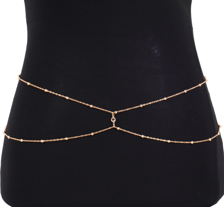 Clear Rhinestone Beaded Belly  - Body Jewelry Waist avaliação e preço