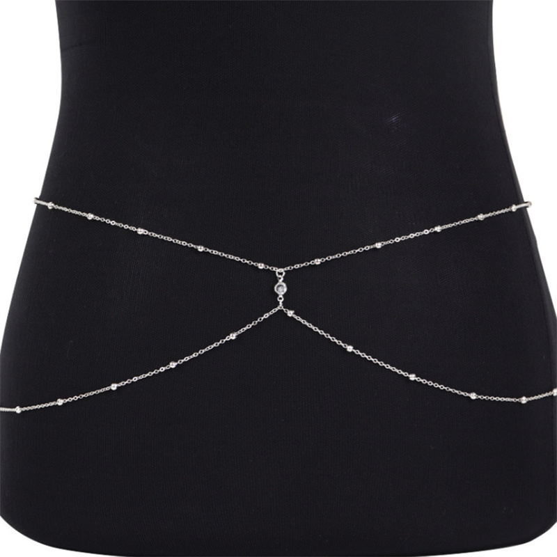 Clear Rhinestone Beaded Belly  - Body Jewelry Waist avaliação e preço