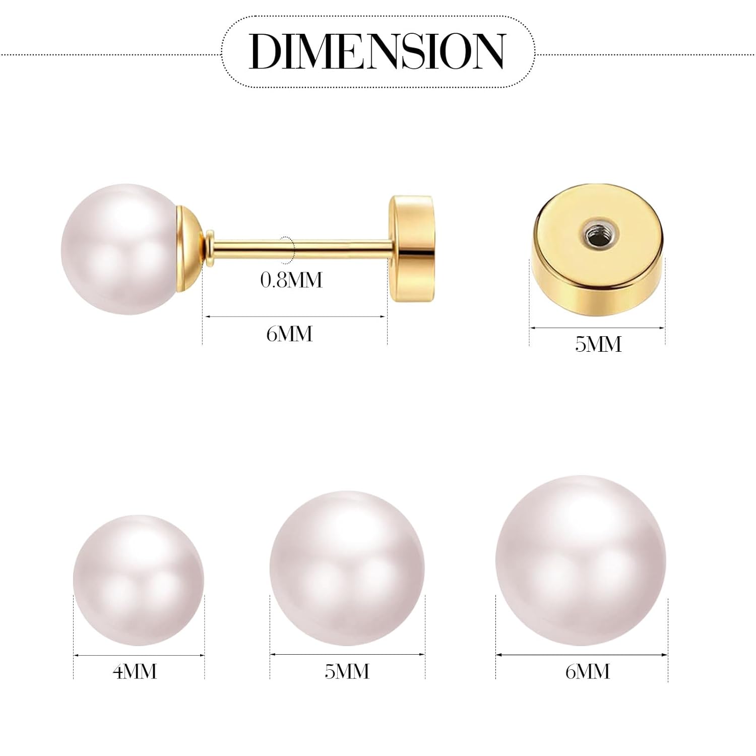3 Pairs Tiny Pearl Stud Earrin - Body Jewelry Surgical Steel avaliação e preço