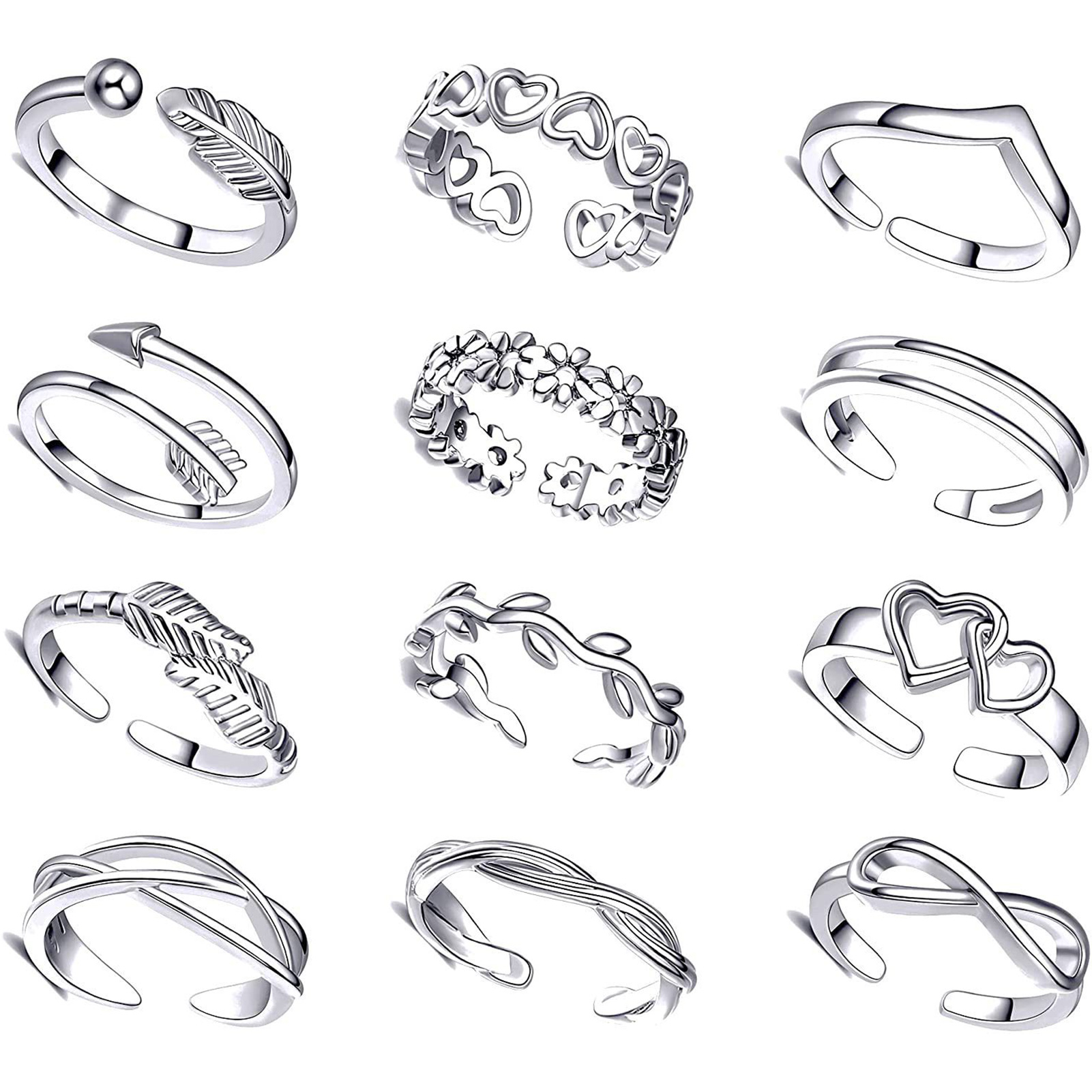 10/12Pcs Toe Rings for Women O - Body Jewelry Hoops avaliação e preço