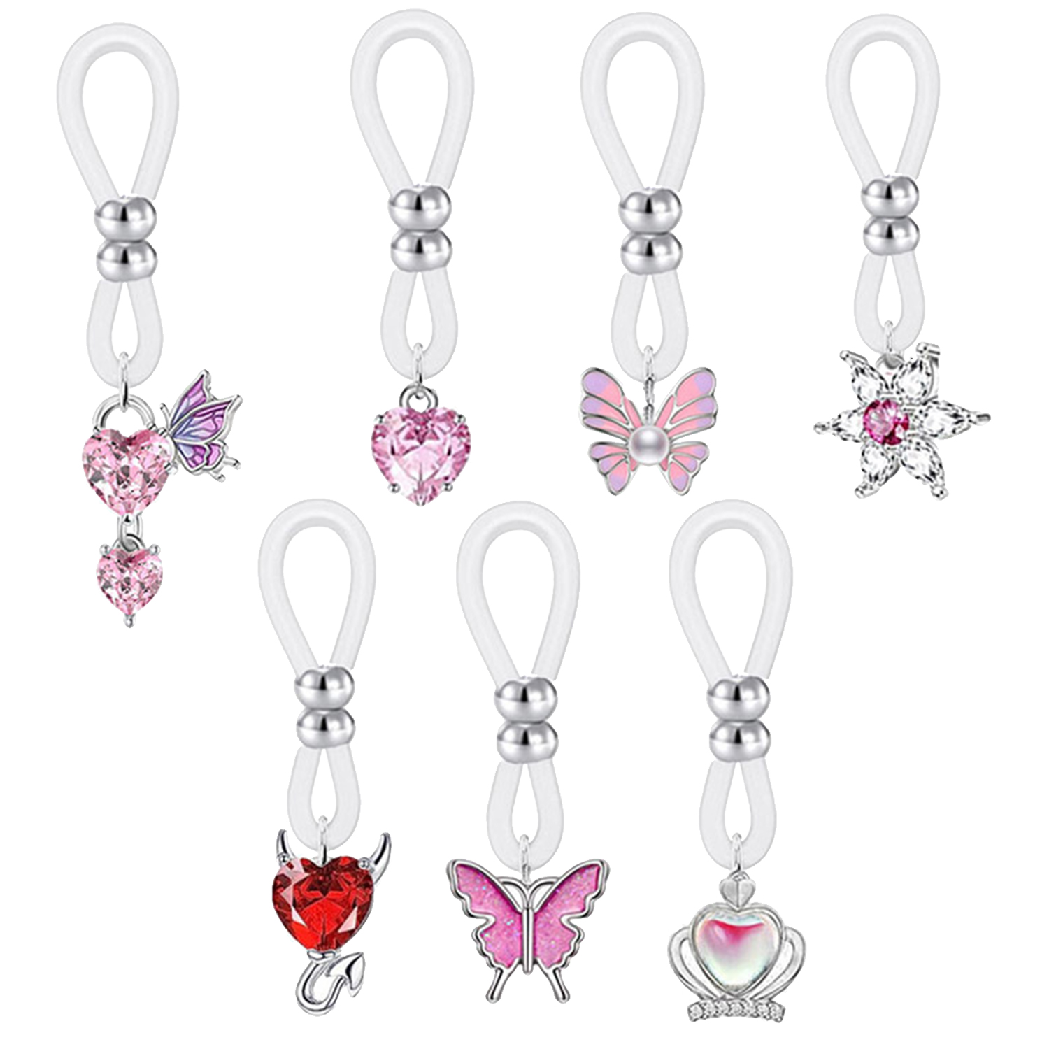 Alloy Silicone Butterfly Heart - Body Jewelry Hoops avaliação e preço