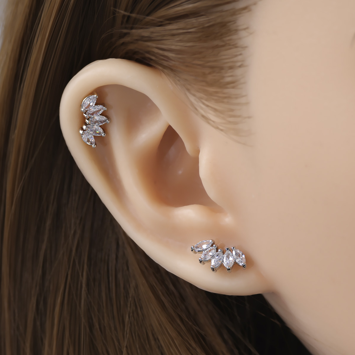 2pcs Cartilage Earrings Stud F - Body Jewelry Surgical Steel avaliação e preço