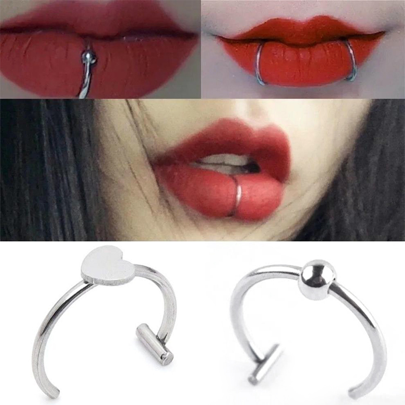 1Pc Stainless Steel Fake Nose  - Body Jewelry Lip Ring avaliação e preço