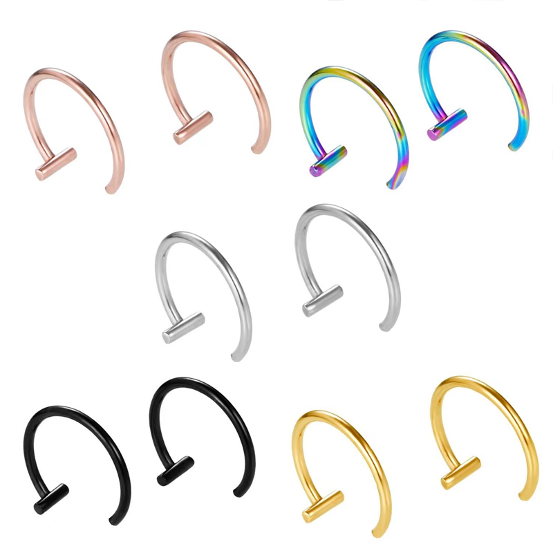 18G Surgical Steel Lip Ring Ha - Body Jewelry Surgical Steel avaliação e preço