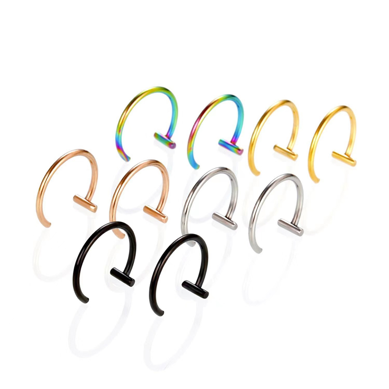 18G Surgical Steel Lip Ring Ha - Body Jewelry Surgical Steel avaliação e preço