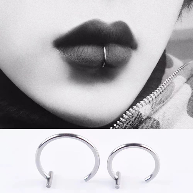 18G Surgical Steel Lip Ring Ha - Body Jewelry Surgical Steel avaliação e preço