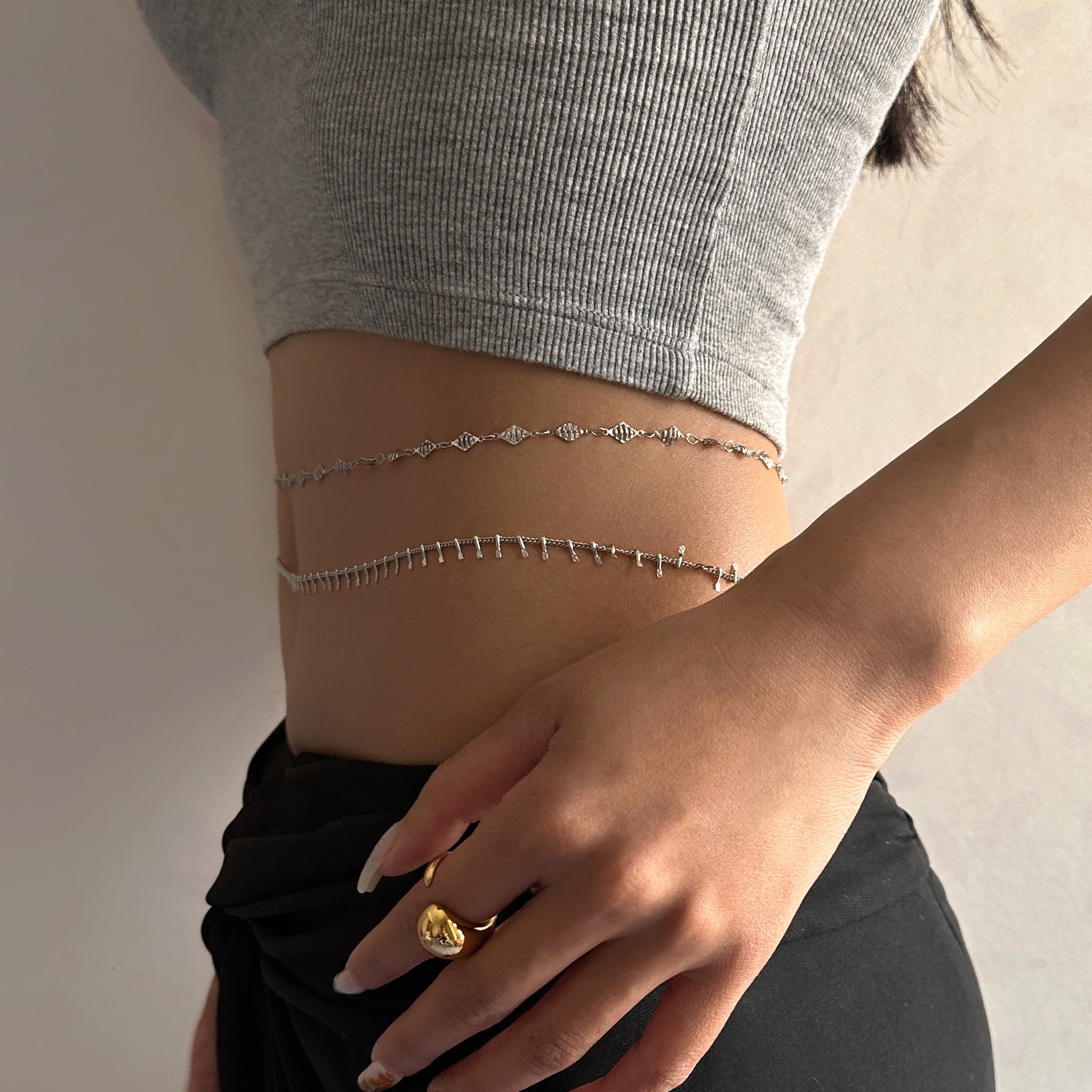 Punk Round Stainless Steel Wai - Body Jewelry Waist avaliação e preço