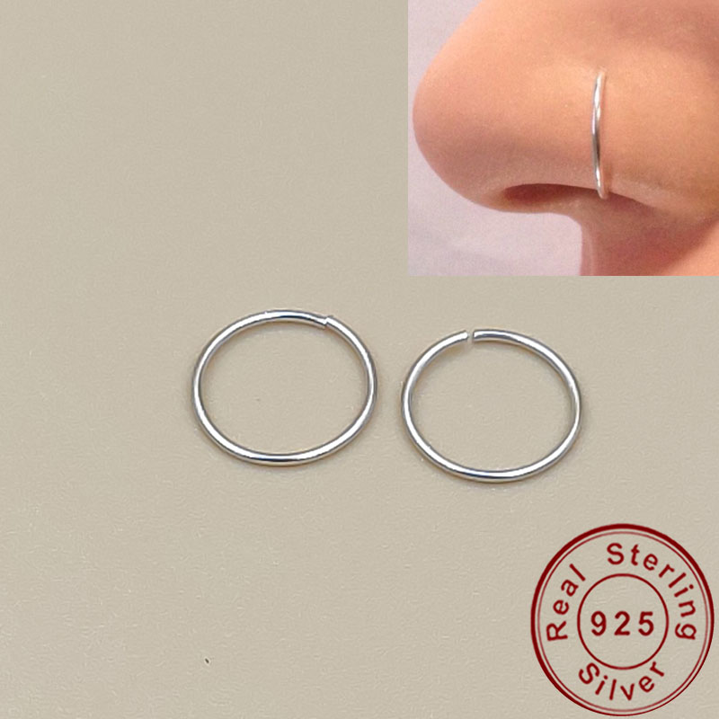 925 silver nose ring lip ring  - Body Jewelry Lip Ring avaliação e preço