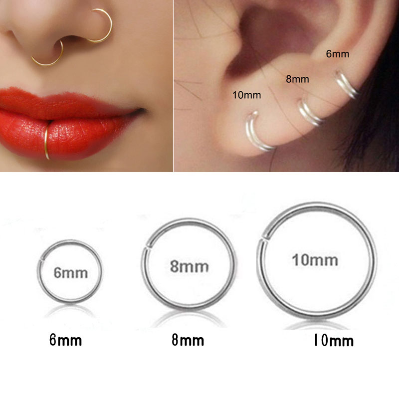 925 silver nose ring lip ring  - Body Jewelry Lip Ring avaliação e preço