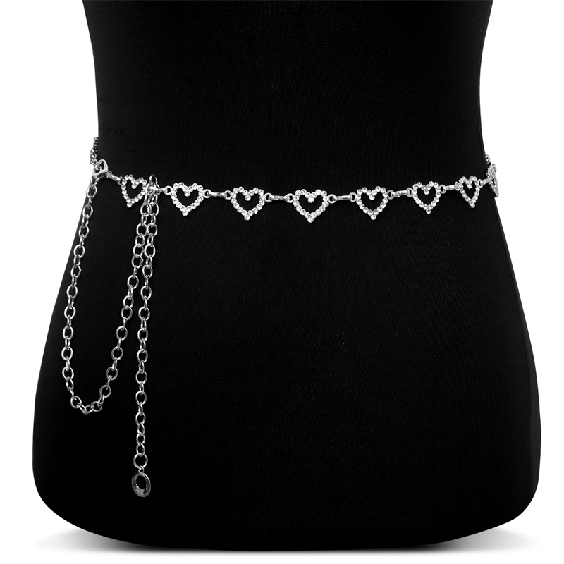Fashion Rhinestone Heart Waist - Body Jewelry Waist avaliação e preço