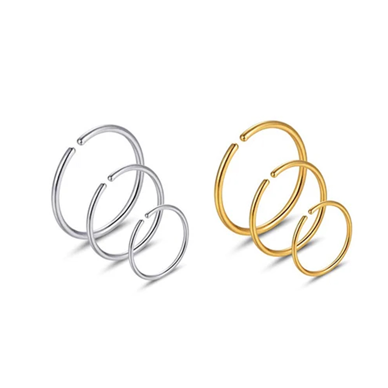 6pcs/lot Hypoallergenic Nose R - Body Jewelry Surgical Steel avaliação e preço