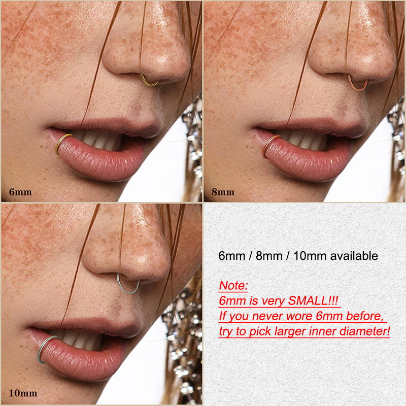 6pcs/lot Hypoallergenic Nose R - Body Jewelry Surgical Steel avaliação e preço