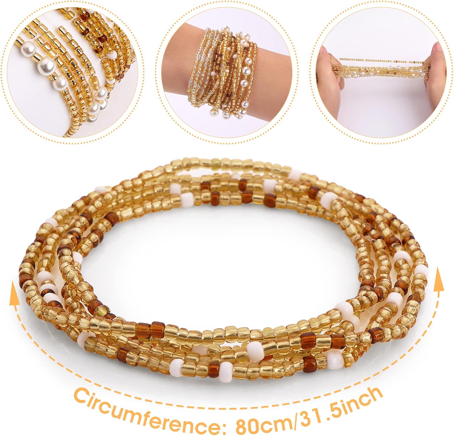 Waist Beads for Women Belly Be - Body Jewelry Waist avaliação e preço