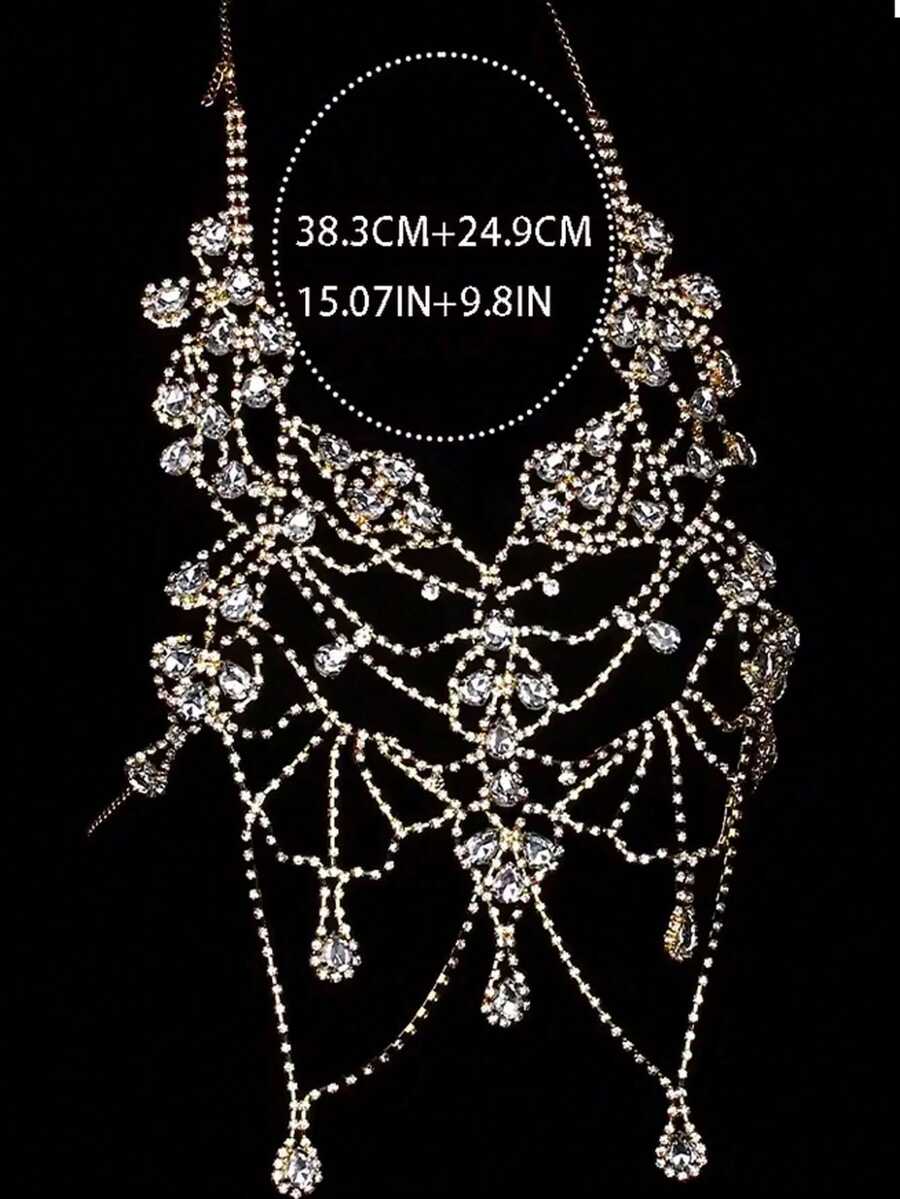 Rhinestone Body Chain Bra Neck - Body Jewelry Chain avaliação e preço