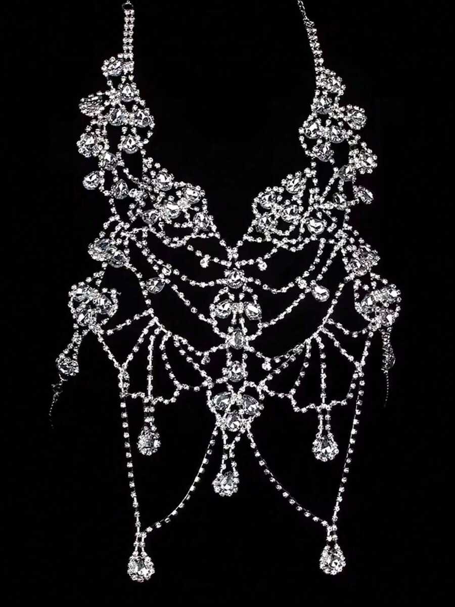 Rhinestone Body Chain Bra Neck - Body Jewelry Chain avaliação e preço