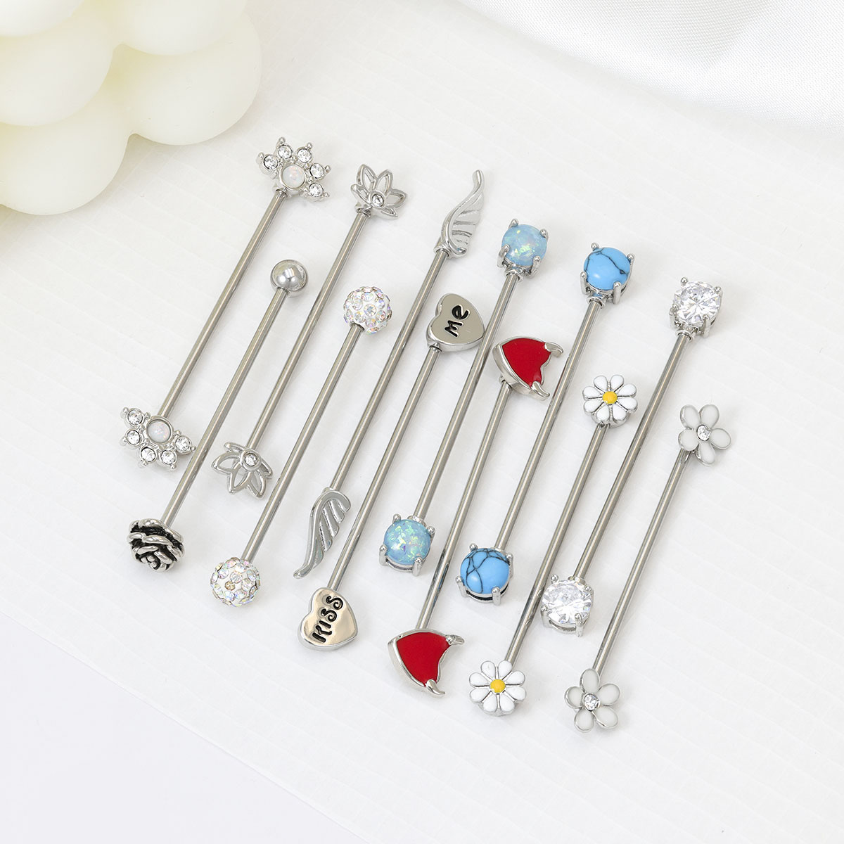 16G Arrows Hearts Industrial B - Body Jewelry Surgical Steel avaliação e preço