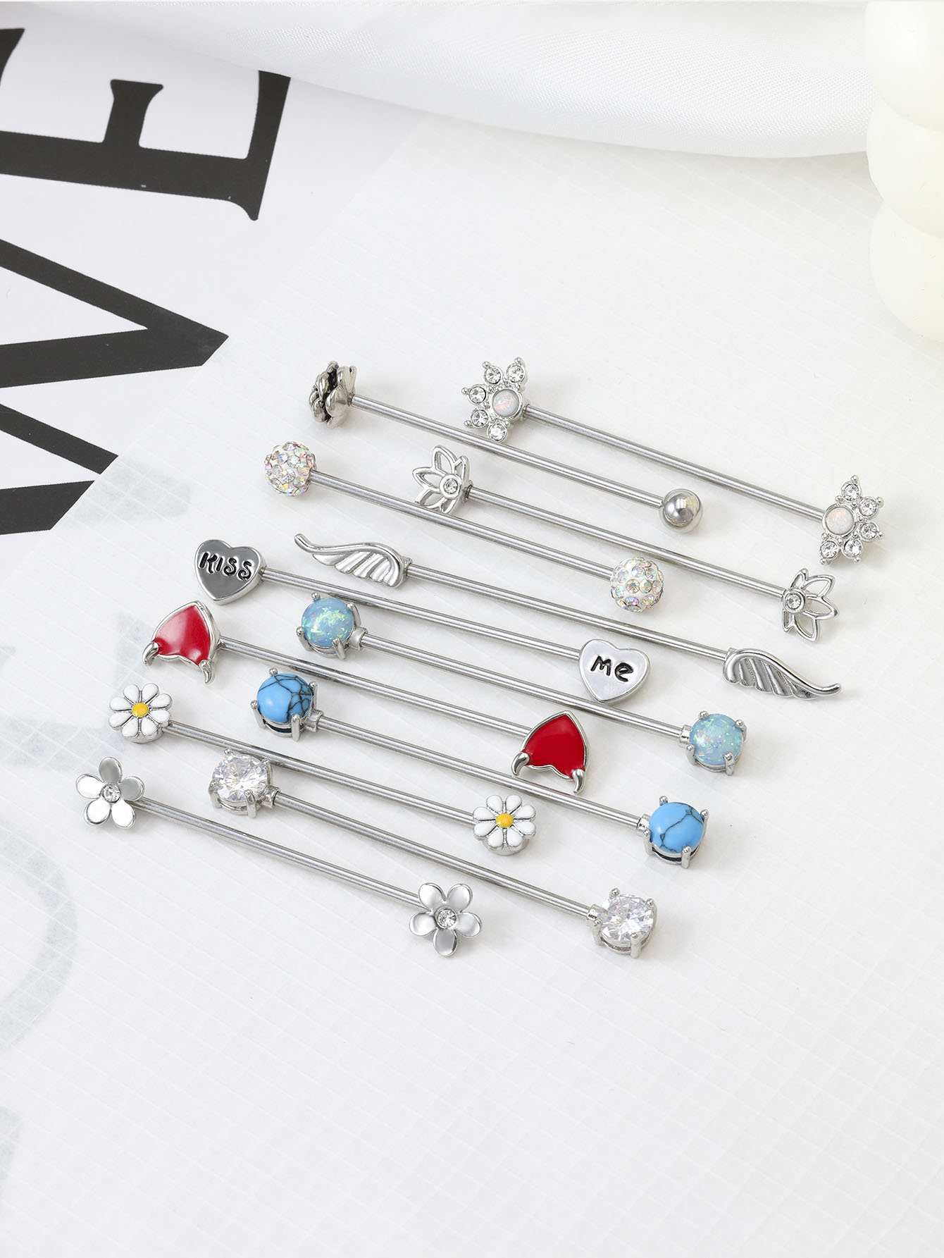 16G Arrows Hearts Industrial B - Body Jewelry Surgical Steel avaliação e preço